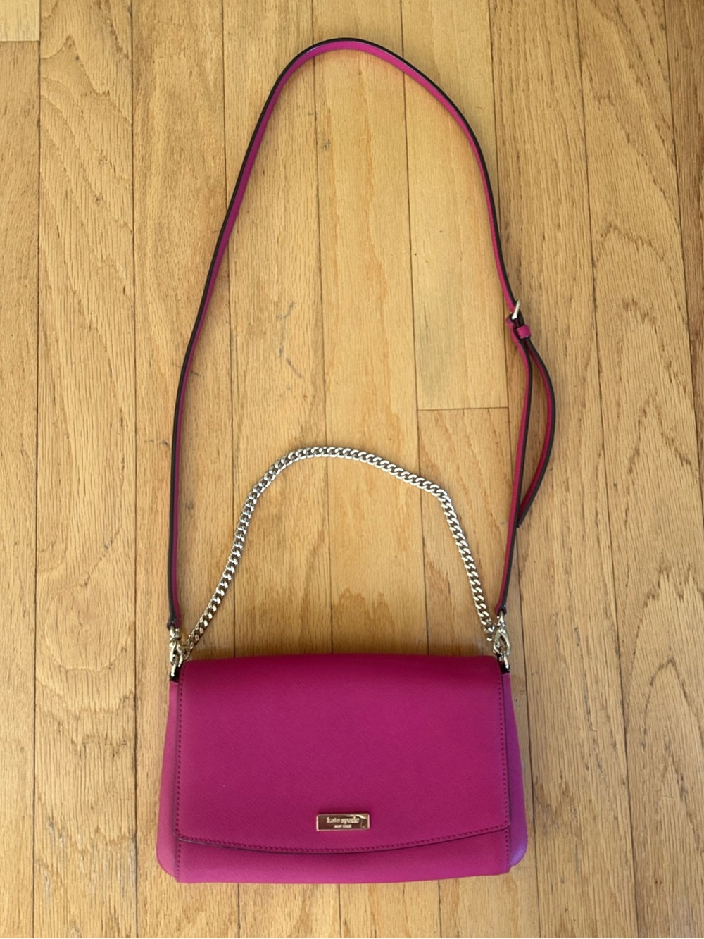kate spade Hot Pink Chain-Accent Crossbody Bag